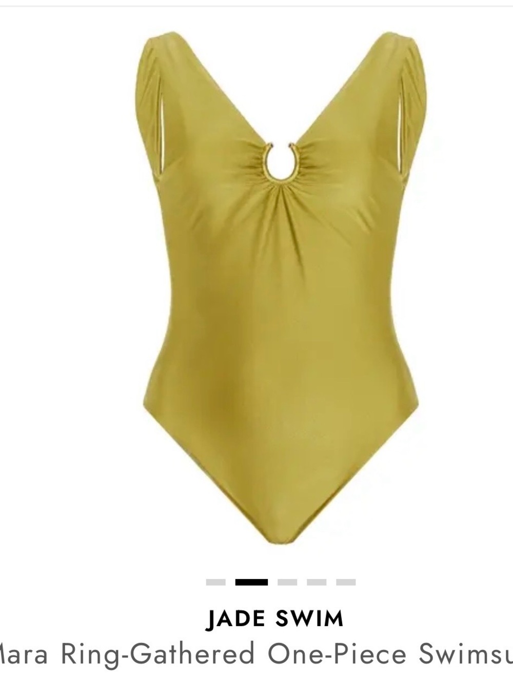 Jade Swim Mustard Ring-Gathered One-Piece Swimsuit size medium